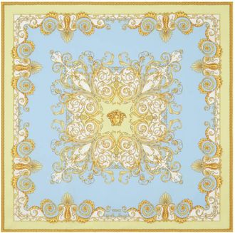 Versace Zijden sjaal met print - Blauw