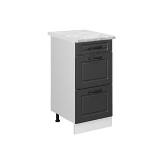 Vicco Mueble Bajo De Cocina R-line, Antracita Casa De Campo, 40 Cm Et M&aacute;rmol