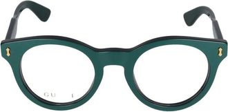 Gucci Groene Transparante Bril Gg 1266O Stijl - Heren - Brillen - Groen - 48 MM - Accessoires