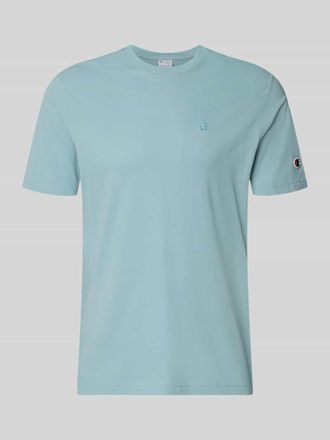 Champion T-Shirt mit Label-Stitchings und Rundhalsausschnitt in Aqua, Gr&ouml;&szlig;e XXL
