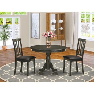East West Furniture 3 PC small Kitchen Table and Chairs set-Dining Table and 2 dinette Chairs