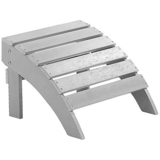 Beliani Reposapi&eacute;s Gris Claro De Madera Pl&aacute;stica Resistente A La Intemperie Estilo Moderno Jard&iacute;n Adirondack