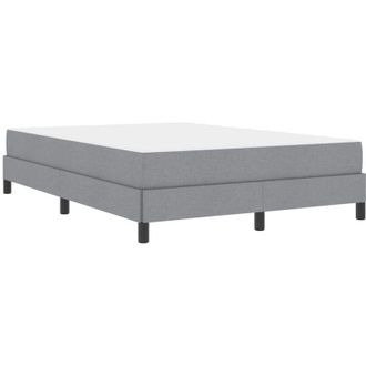 vidaXL Vidaxl - Cama Tipo Box Spring Con Colch&oacute;n Gris Claro 140 X 190 Cm Tela