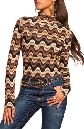 Ramy Brook Prudence Swirl Mock Neck Top in Black Multi at Nordstrom Rack, Size X-Large