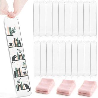 OEM 20 Marcap&aacute;ginas De Acr&iacute;lico Transparente, Etiquetas Colgantes Diy En Blanco, Placas De Acr&iacute;lico Para Pasatiempos Y Creatividad, Incluye Orificio