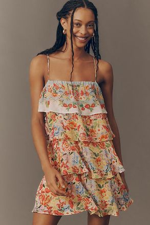 Farm Rio x Anthropologie Tiered Ruffle Mini Dress