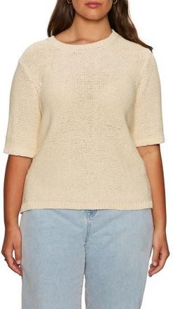 Sanctuary Short Sleeve Open-Stitch Sweater in Macrame at Nordstrom Rack, Size 2X