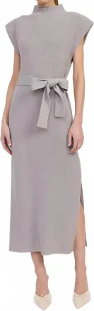 En Saison Sarah Sweater Dress In Gray