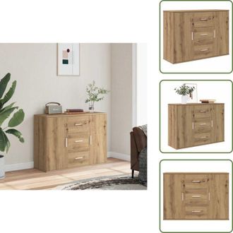 vidaXL The Living Store Credenza Rovere Artigianale 90x29,5x65 cm in Legno Multistrato - Credenza in Rovere