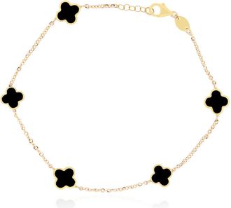 The Lovery Mini Onyx Clover Bracelet