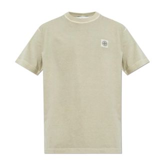 Stone Island Logo T-shirt - Heren - T-shirts - Groen - 2XL - Katoen - Tops