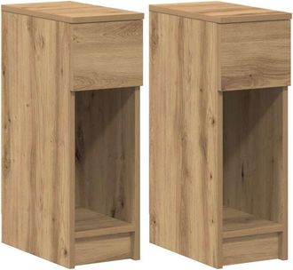 vidaXL Vidaxl - Bedside Cabinets with Drawer 2 pcs Artisan Oak 20x36x60 cm