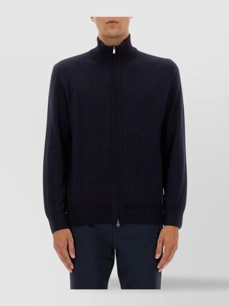 HUGO BOSS virgin wool zip neck jumper