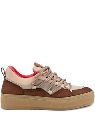 Ferrari lace-up fastening sneakers - men - Calf Suede/Goat Skin/Calf Leather/Rubber - 43 - Brown