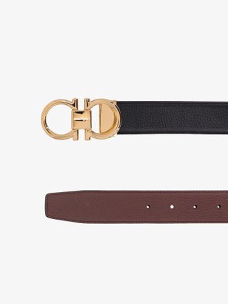 Ferragamo Mens Belt Reversible Leather Black