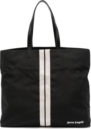 Palm Angels Track logo-print cotton tote bag - men - Cotton - OS - Black