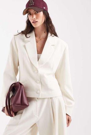 Asos Blazer squadrato oversize sartoriale color panna-Bianco