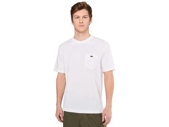 Lacoste Cotton T-shirt With Breast Pocket Mens T Shirt White : 7 (2XL)
