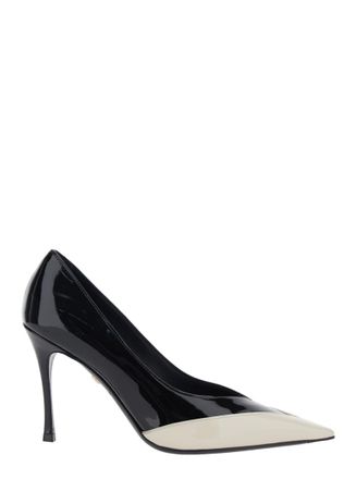 Ferragamo BlackWhite Color Block Pumps
