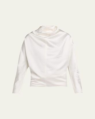 Toteme Cowl-Neck Organza Blouse