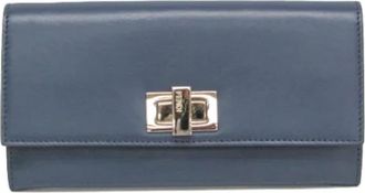 Fendi Pre-owned Leather Wallet - Dames - Vintage Accessoires - Blauw - ONE Size - Leer - Vintage