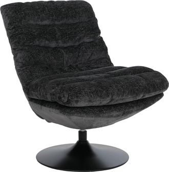 Hhg [nunca Usado] Sill&oacute;n De Sal&oacute;n Hhg-190, Sill&oacute;n De C&oacute;ctel/tapizado/relajaci&oacute;n, Giratorio, Tejido De Chenilla (470 G/m&sup2;), Acero, Gris Oscuro