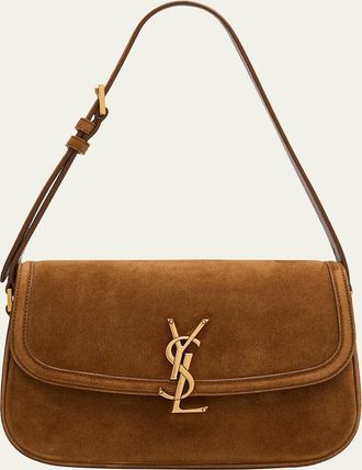 Saint Laurent Solferino Medium YSL Shoulder Bag in Suede