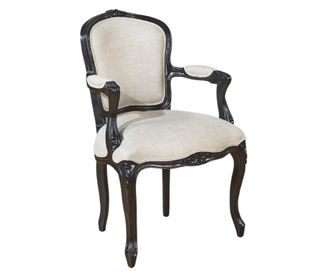 Robin des Bois Sill&oacute;n de hevea te&ntilde;ido en negro y lino premium lino