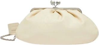 Max Mara Cubico Clutch - Dames - Clutches - Wit - ONE Size - Leer - Tassen