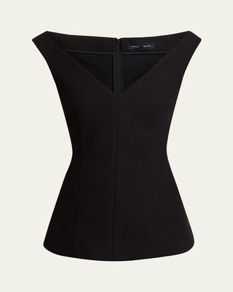 Proenza Schouler Mariam Wool V-Neck Top