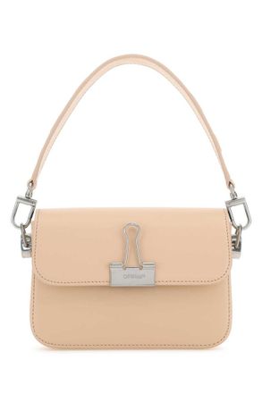 Off-white Light pink leather small Plain Binder handbag