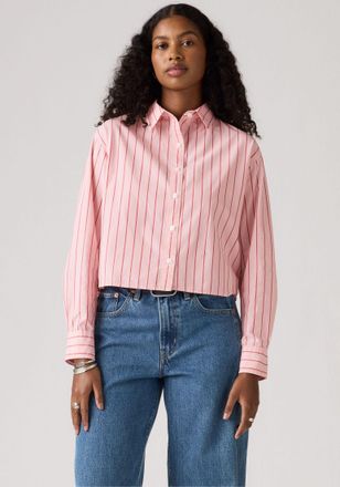 Levi's Hemdbluse LEVIS, Damen, Gr. XS (34), hug stripe peachskin, Web, Obermaterial: 100% Baumwolle, gestreift, normal taillenbedeckt, 2-Knopf-Manschette, Bl