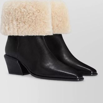 PARIS TEXAS shearling trim ankle boots