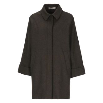D.exterior Abrigo de Lana de Botonadura Sencilla - Coats - Mujer - Marr&oacute;n - S