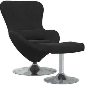 vidaXL Vidaxl - Sill&oacute;n Huevo 2 Pcs Negro 63 X 73 X 90 Cm Terciopelo