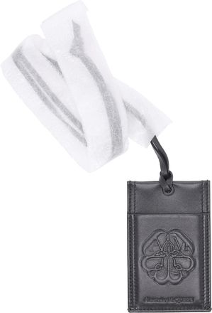 Alexander McQueen Alexander McQueen Pre-owned Mens Card Holder with Strap Lanyard in Black Leather - One Size