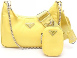 Prada Borsa a tracolla Re-Edition 2005 in tessuto 2013-2025 - Giallo
