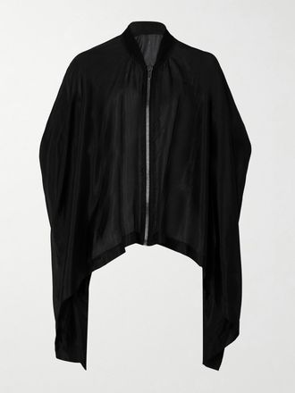 Rick Owens Bomber In Voile Di Seta Flight - Nero