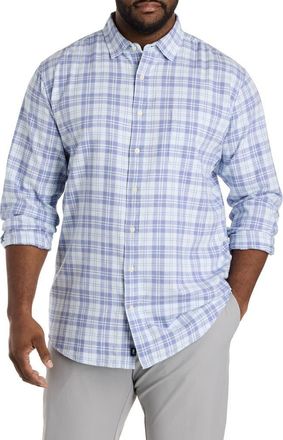 Vineyard Vines Big & Tall Hummock Plaid Island Flannel Sport Shirt in Ice Water at Nordstrom, Size Xxx-Large