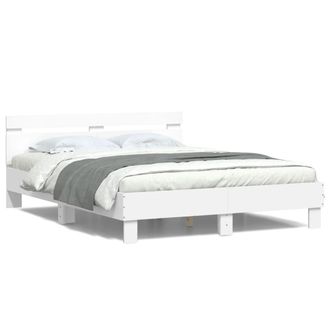 Berkfield Home Bed Frame with LED without Mattress White 150x200 cm King Size