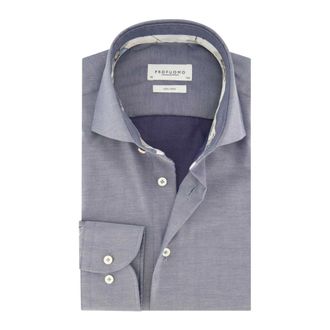 Profuomo Heren, Overhemden, Blauw, Maat: M Katoen