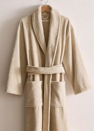 Mango Accappatoio cotone morbido sabbia - Home - S - MANGO HOME