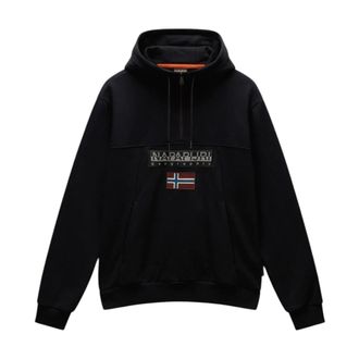Napapijri Burgee HZH 2.0 Hoodie - Heren - Sweatshirts & Hoodies - Zwart - Maat: 2XL Katoen