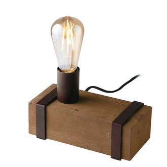 Luce-Ambiente-Design Texas Table Lamp in Moro Wood and Metal