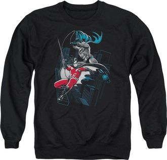 Gildan Batman Black And White Adult Crewneck Sweatshirt