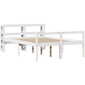 vidaXL Vidaxl - Cama Personas Mayores Y Cabecero Madera Pino Blanco 150x200 Cm