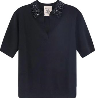 Semicouture Polo Margy - Dames - Polos - Zwart - XL - Tops