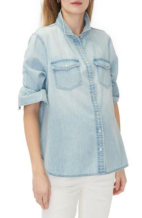 Hatch The Denim Maternity Nursing Friendly Shirt in Light Wash at Nordstrom, Size X-Small