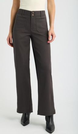 Wit & Wisdom Emma Patch Pocket High Waist Wide Leg Pants in Espresso at Nordstrom, Size 10