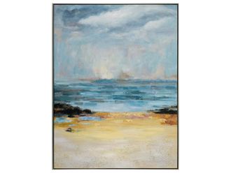 Schubiger M&ouml;bel Bild mit Rahmen Abstrakter Sonnenuntergang am Strand